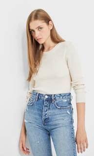 Stradivarius Свитер С Круглым Вырезом Цвет Камня Xl