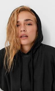 Stradivarius Толстовка Оверсайз Черный L