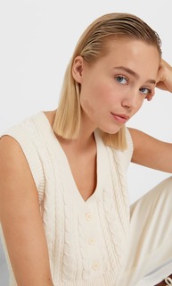Stradivarius Трикотажный Жилет С Пуговицами Ванильный Xl