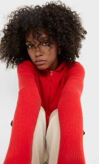 Stradivarius Кардиган С Капюшоном Красный Xl