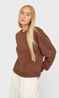 Stradivarius Базовая Толстовка С Декоративными Швами Коричневый L