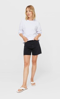Stradivarius Базовая Толстовка С Декоративными Швами Белый L