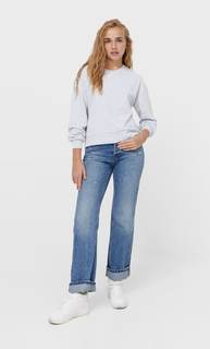 Stradivarius Базовая Толстовка С Декоративными Швами Пестро-Серый Xs