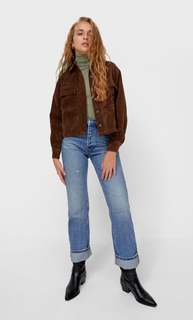 Stradivarius Короткая Куртка-Рубашка Из Вельвета Коричневый Xl