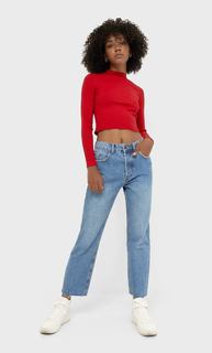 Stradivarius Свитер С Высоким Горлом Красный Xl