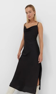 Stradivarius Платье Миди В Бельевом Стиле Черный S