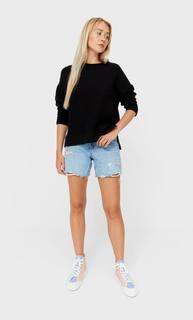 Stradivarius Футболка Из Мягкой Ткани Черный M