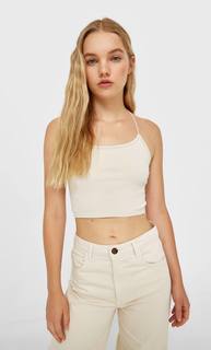 Stradivarius Бесшовный Топ С Декоративной Деталью На Спине Multicolor Xl