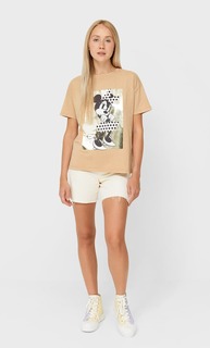 Stradivarius Футболка Disney С Блестящими Деталями Цвет Камня Xl