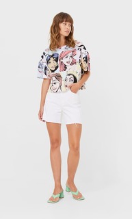 Stradivarius Футболка С Принтом Disney Белый Xl