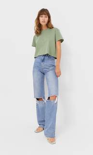 Stradivarius Базовый Укороченный Топ С Короткими Рукавами Multicolor M