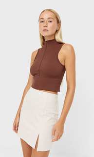 Stradivarius Трикотажная Мини-Юбка Цвет Камня S