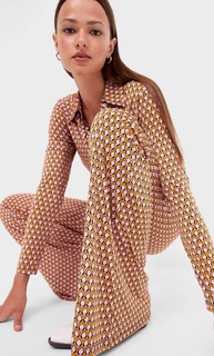 Stradivarius Расклешенные Брюки С Принтом В Стиле Ретро Сиреневый L