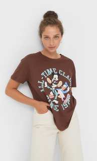 Stradivarius Футболка «Микки» Коричневый Xl