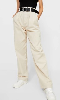 Stradivarius Брюки Из Твила С Поясом Multicolor 44