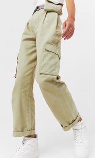 Stradivarius Брюки Карго С Поясной Сумкой Multicolor 42