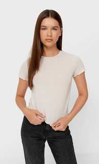 Stradivarius Лонгслив С Волнистыми Кромками Цвет Камня Xl