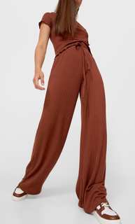 Stradivarius Брюки В Рубчик Коричневый Xl