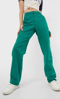 Stradivarius Брюки С Прямыми Штанинами Зеленый 32