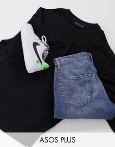 Черный легкий свитшот ASOS DESIGN Plus