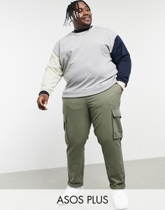 Свитшот в стиле oversized от комплекта цвета серый меланж и темно-синего цвета в стиле колор блок ASOS DESIGN Plus