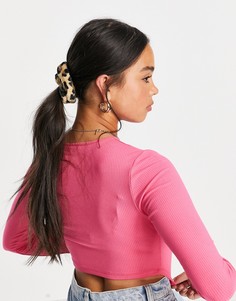 Резинка для волос из искусственного меха с леопардовым принтом ASOS DESIGN-Коричневый цвет