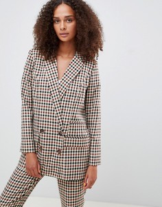 Блейзер в клетку ASOS DESIGN Tailored-Мульти