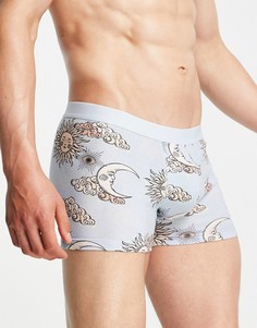 Боксеры-брифы с принтом в виде луны ASOS DESIGN-Разноцветный