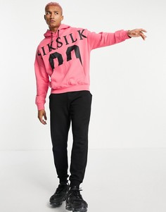 Спортивный худи в стиле oversized розового цвета SikSilk-Розовый цвет