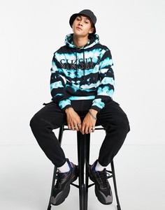 Худи черного и синего цветов с принтом тай-дай SikSilk-Черный цвет