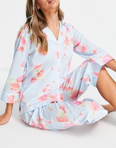 Пижамный комплект с цветочным принтом Lauren by Ralph Lauren-Голубой