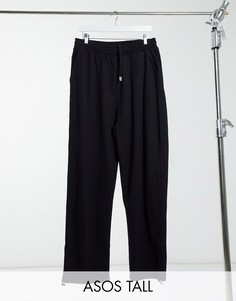 Черные oversized-джоггеры из органического хлопка с застежками ASOS DESIGN Tall-Черный цвет
