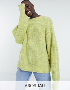 Лаймово-зеленый oversized-джемпер крупной вязки ASOS DESIGN Tall