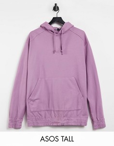 Худи в стиле oversized выбеленного фиолетового цвета ASOS DESIGN Tall-Фиолетовый цвет