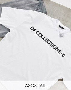 Oversized-футболка с принтом логотипа ASOS Dark Future Tall-Белый