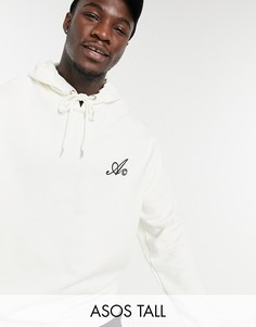 Oversized-худи мягкого серого цвета с принтом надписи ASOS Actual Tall-Серый