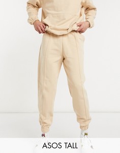 Бежевые джоггеры в стиле oversized со складками ASOS DESIGN Tall-Бежевый