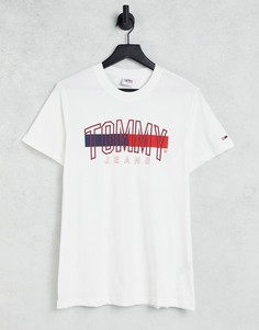 Белая футболка с логотипом в виде флага в университетском стиле Tommy Jeans-Белый