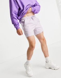 Сиреневые шорты чиносы узкого кроя с поясом на резинке ASOS DESIGN-Фиолетовый цвет