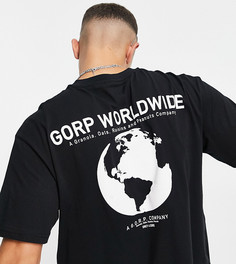 Черная oversized-футболка с принтом "Worldwide" сзади Only & Sons – эксклюзивно для ASOS-Черный цвет