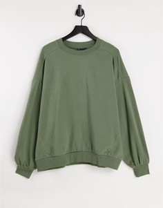 Oversized-свитшот цвета хаки с дизайном «кокон» и акцентным швом ASOS DESIGN-Зеленый цвет