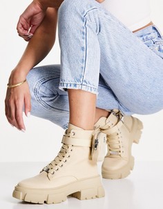 Массивные ботинки песочного цвета на шнуровке со съемным кошельком Steve Madden Tanker-P-Светло-бежевый цвет