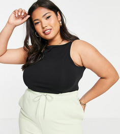 Черная майка с высоким воротом ASOS DESIGN Curve-Черный цвет