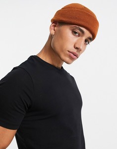 Шапка-бини табачного цвета ASOS DESIGN-Коричневый цвет