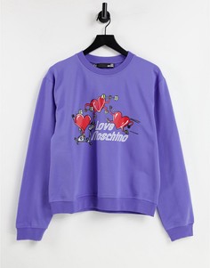 Фиолетовый свитшот с графическим логотипом Love Moschino-Фиолетовый цвет