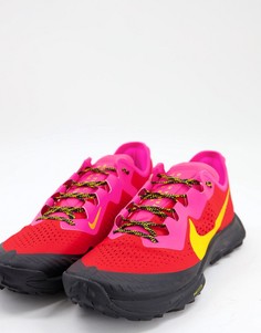 Розово-желтые кроссовки для бега по пересеченной местности Nike Running Terra Kiger 7-Розовый цвет