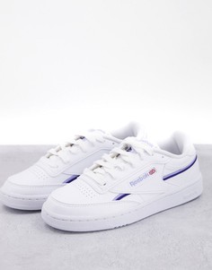 Бело-синие кроссовки Reebok Club C 85-Белый
