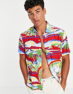 Разноцветная рубашка с короткими рукавами и принтом Polo Ralph Lauren-Multi
