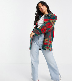 Шакет с начесом и принтом ASOS DESIGN Petite-Разноцветный