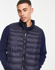 Темно-синий жилет-пуховик из переработанного нейлона Polo Ralph Lauren Terra
